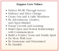 values zappos core tony good doing list leaders hsieh meaning